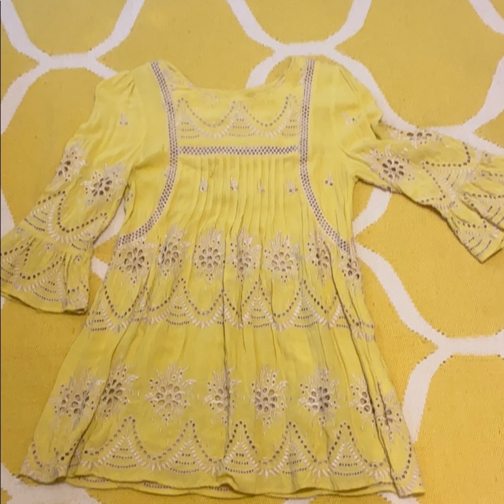 Ivy Jane, yellow, boho tunic, size xs